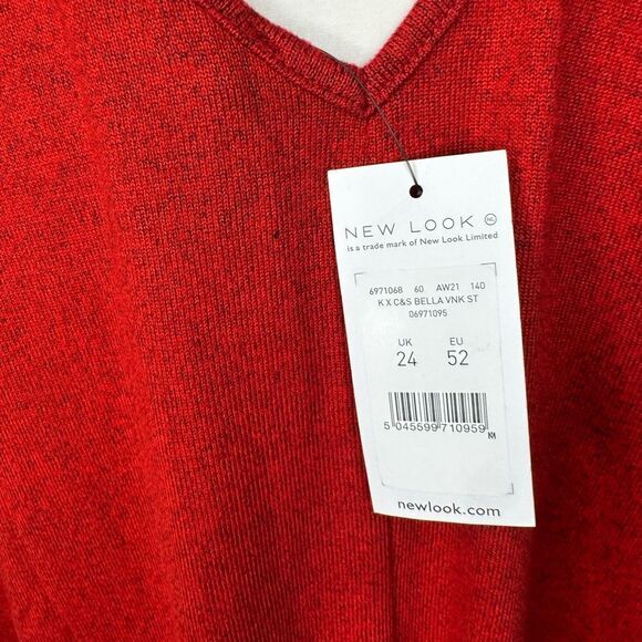 NWT NEW LOOK Curves Bella Red fine knit top size 20 - Picture 6 of 8